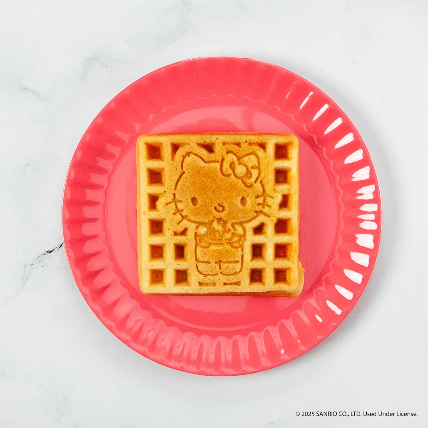 Hello Kitty Deluxe vaffeljern rød med justerbar varme
