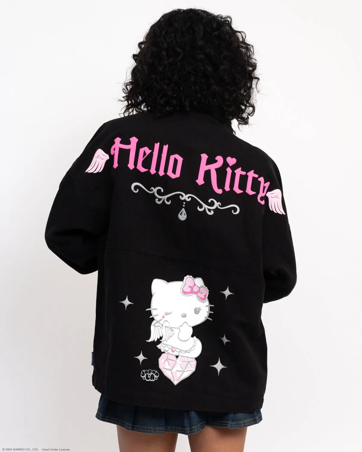 Hello Kitty Angel JapanLA jakke svart XS–XXL i bomullscanvas