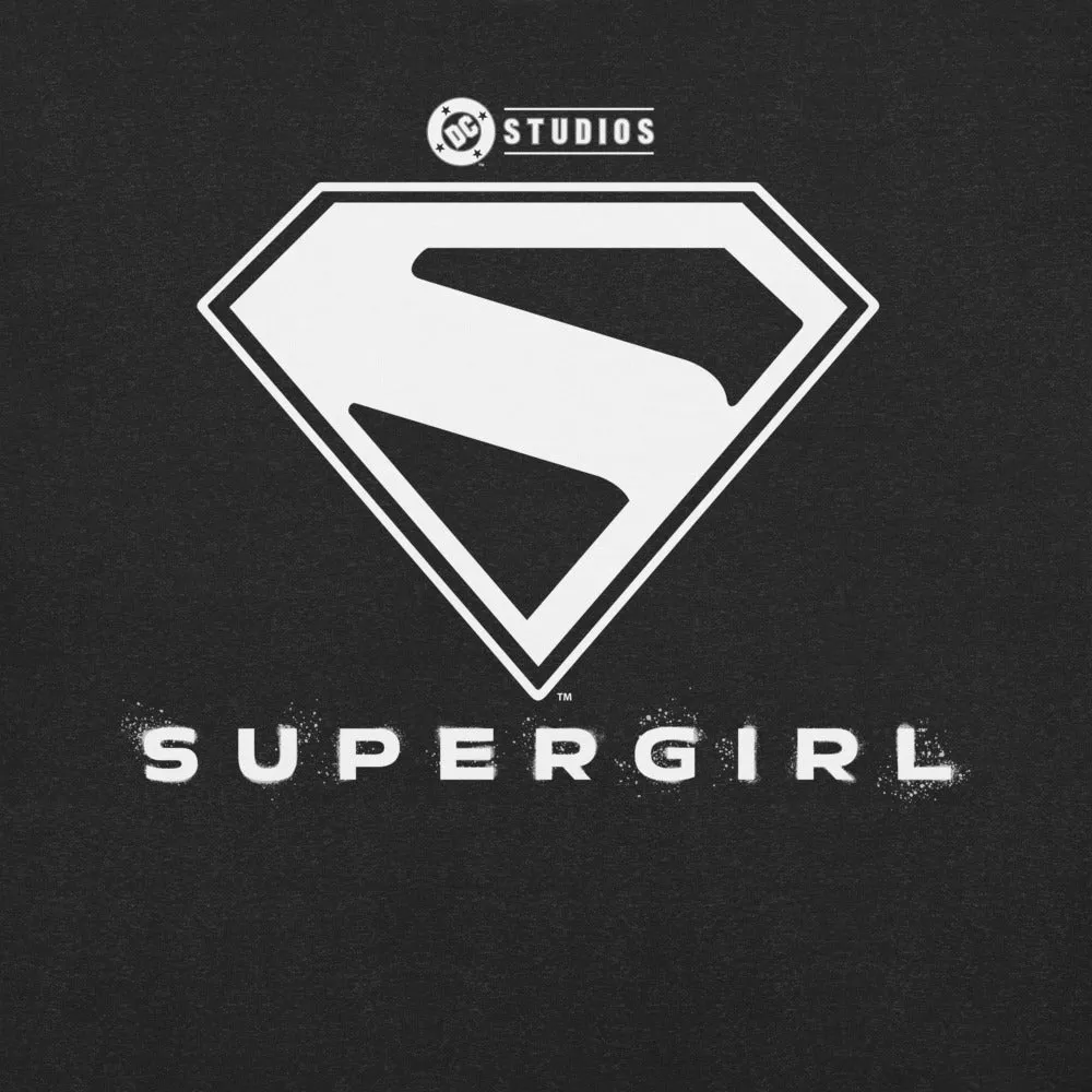 Supergirl (2026 Movie) Black & White Logo T-skjorte, Black Heather XS