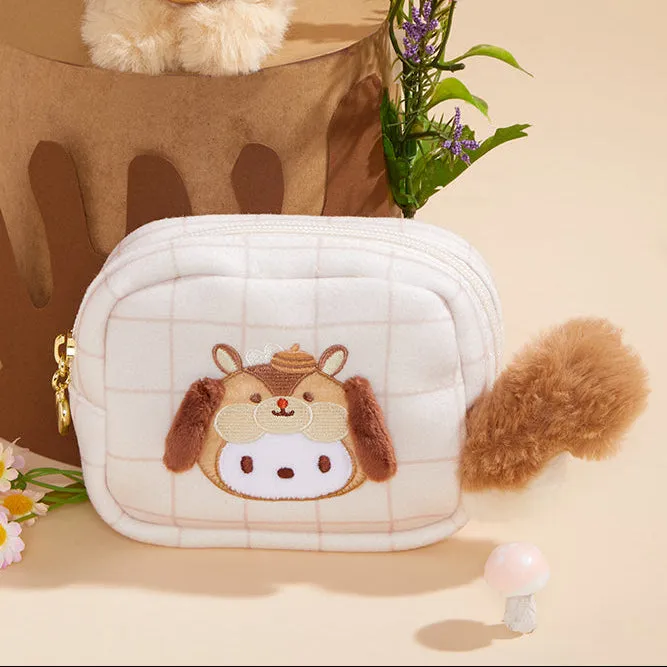 Hello Kitty Fluffy Squirrel Pochacco minipung med glidelås