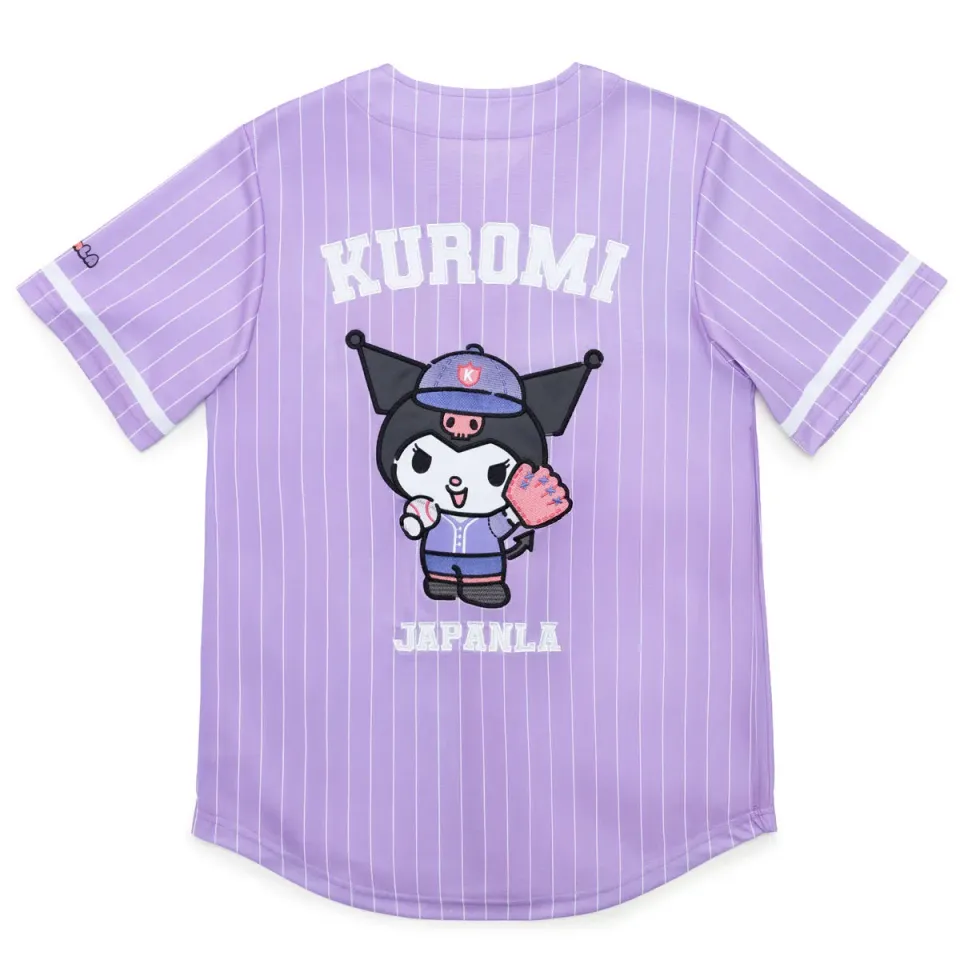 Hello Kitty Kuromi x JapanLA Baseball Jersey baseballtrøye lilla