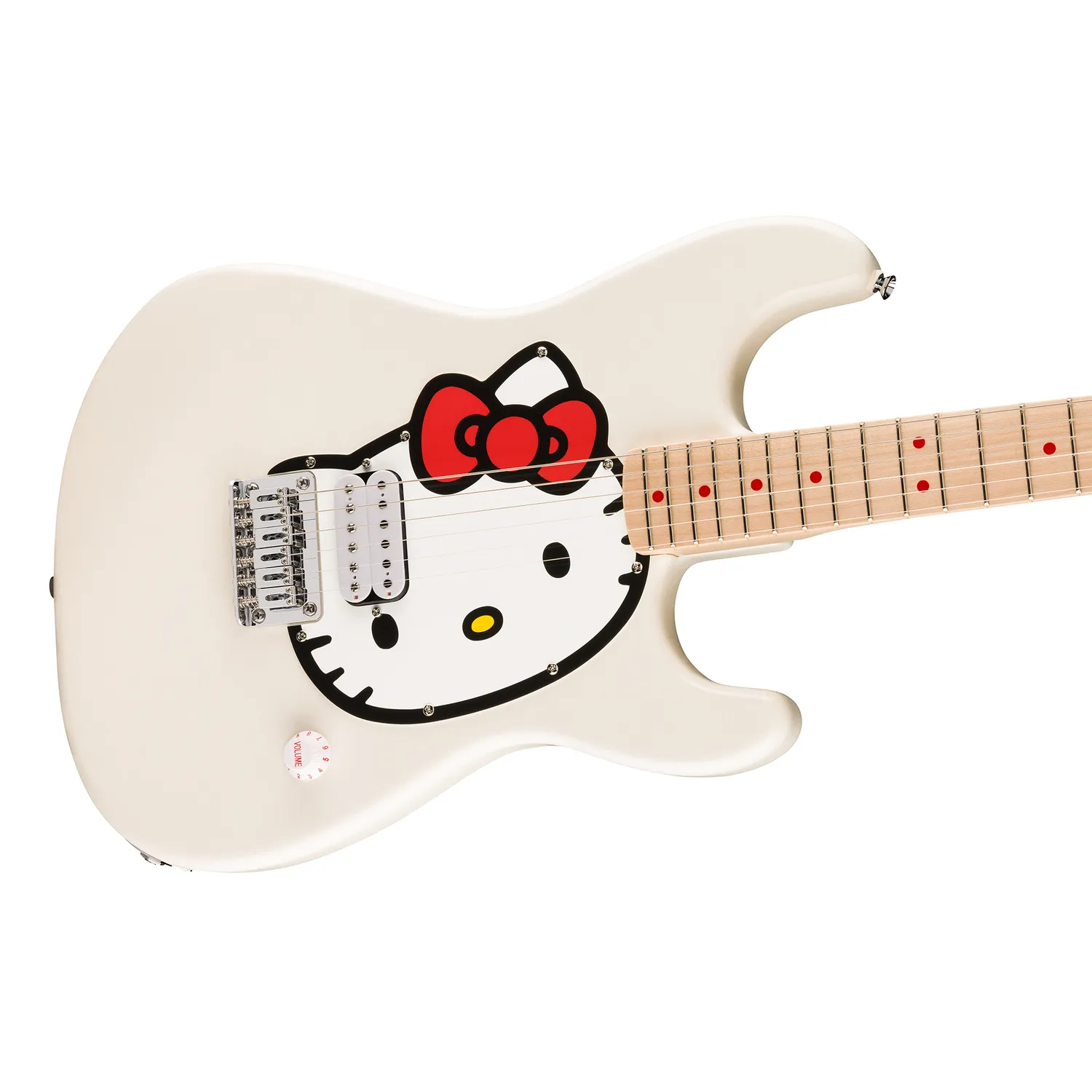 Hello Kitty x Fender Stratocaster elektrisk gitar hvit