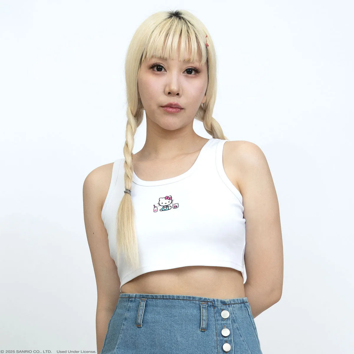 Hello Kitty JapanLA Crop Top magetopp hvit