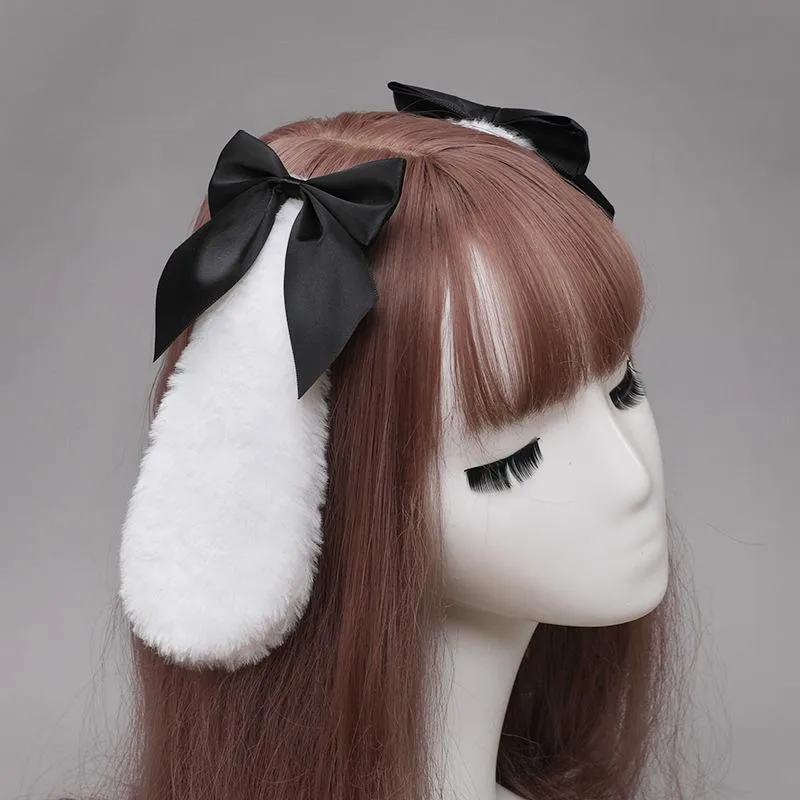 Neo Tokyo Hair Clip Bunny Ears w/Bowknot hårklemme svart