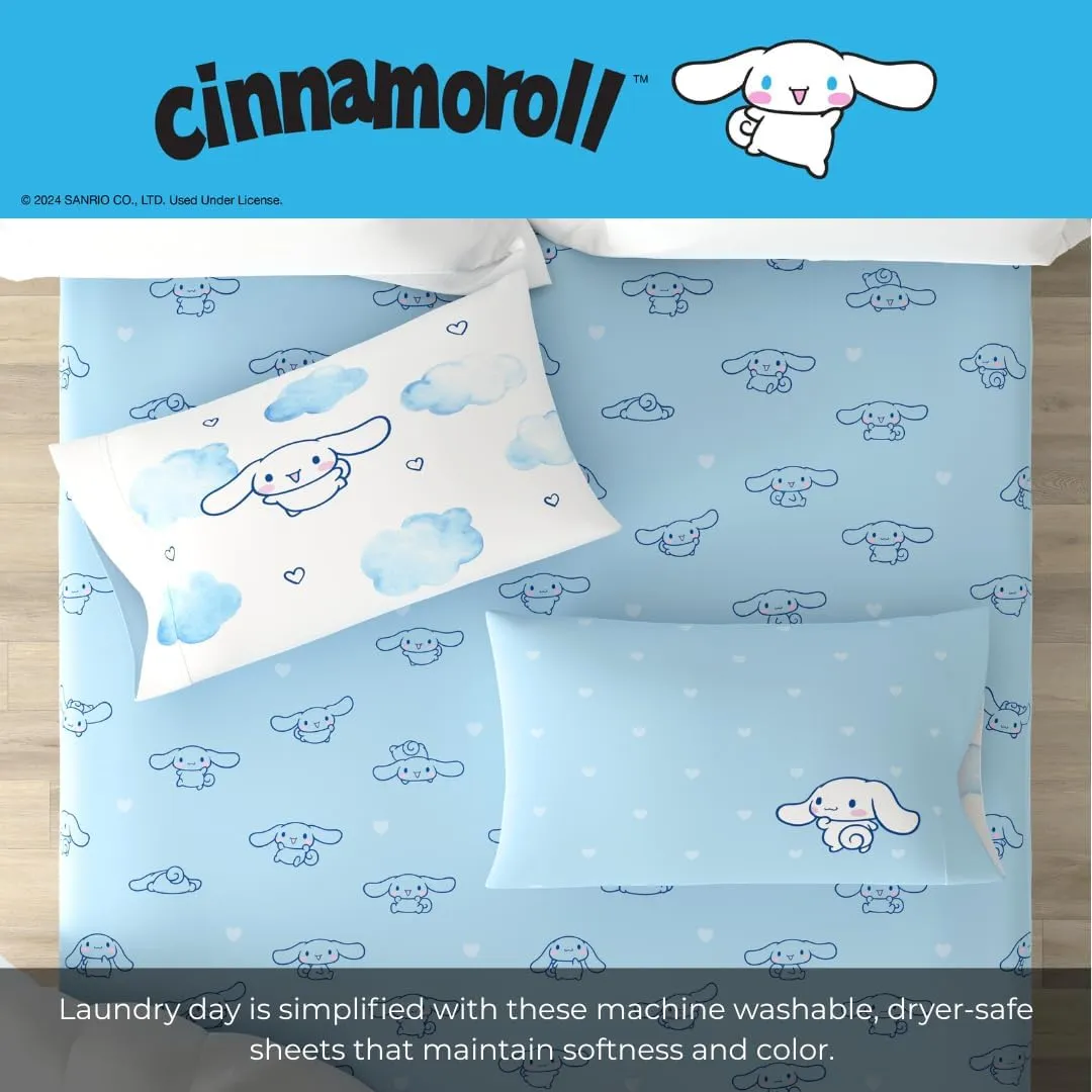 Hello Kitty Cinnamoroll Bouncing Clouds laken microfiber Twin 3 deler flerfarget