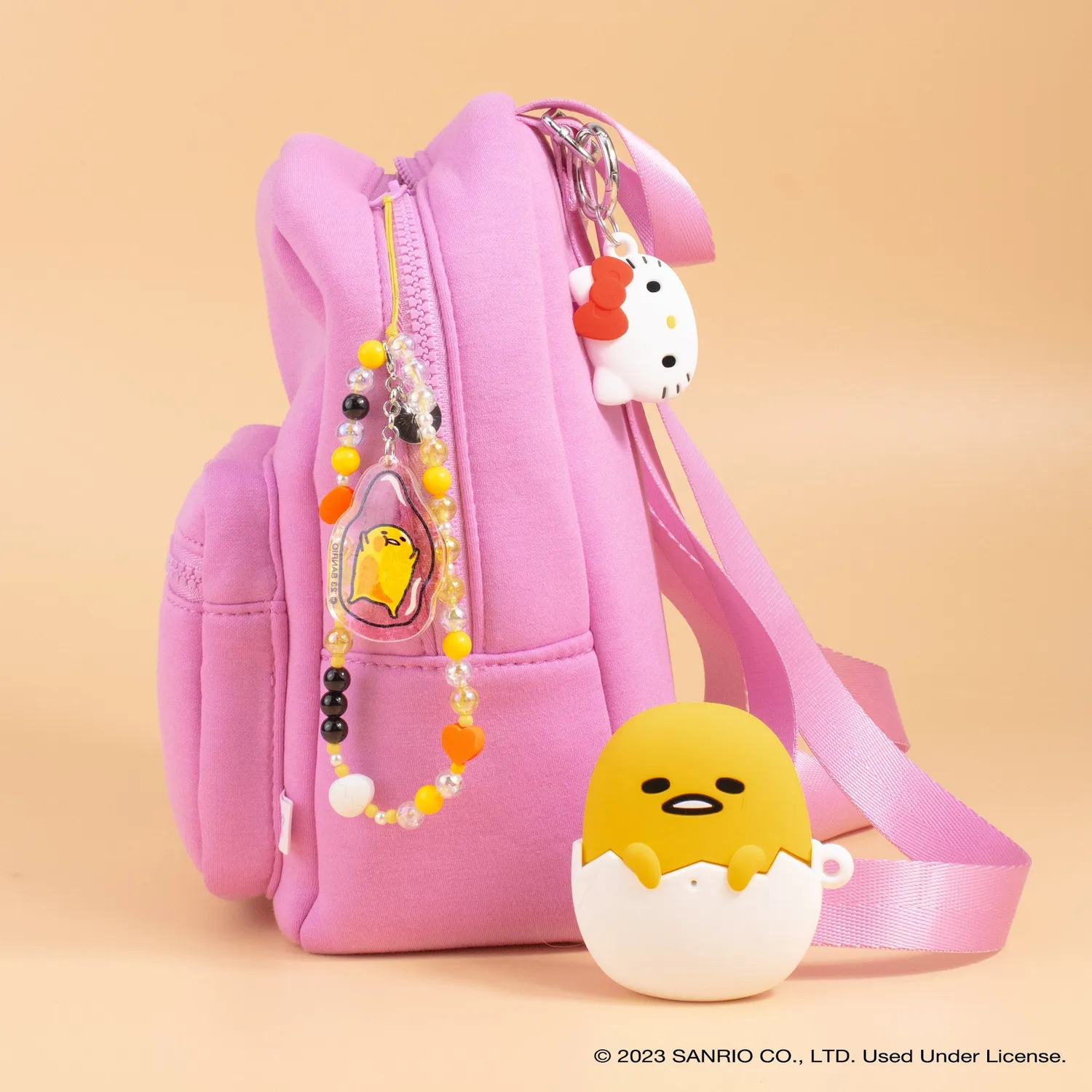 Gudetama Beaded Charm mobilrem med avtakbar glittercharm