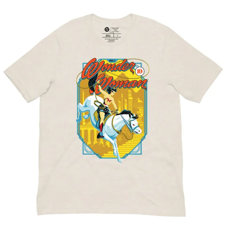 Batman Wonder Woman Golden Age First Edition T-skjorte Heather Dust bomull