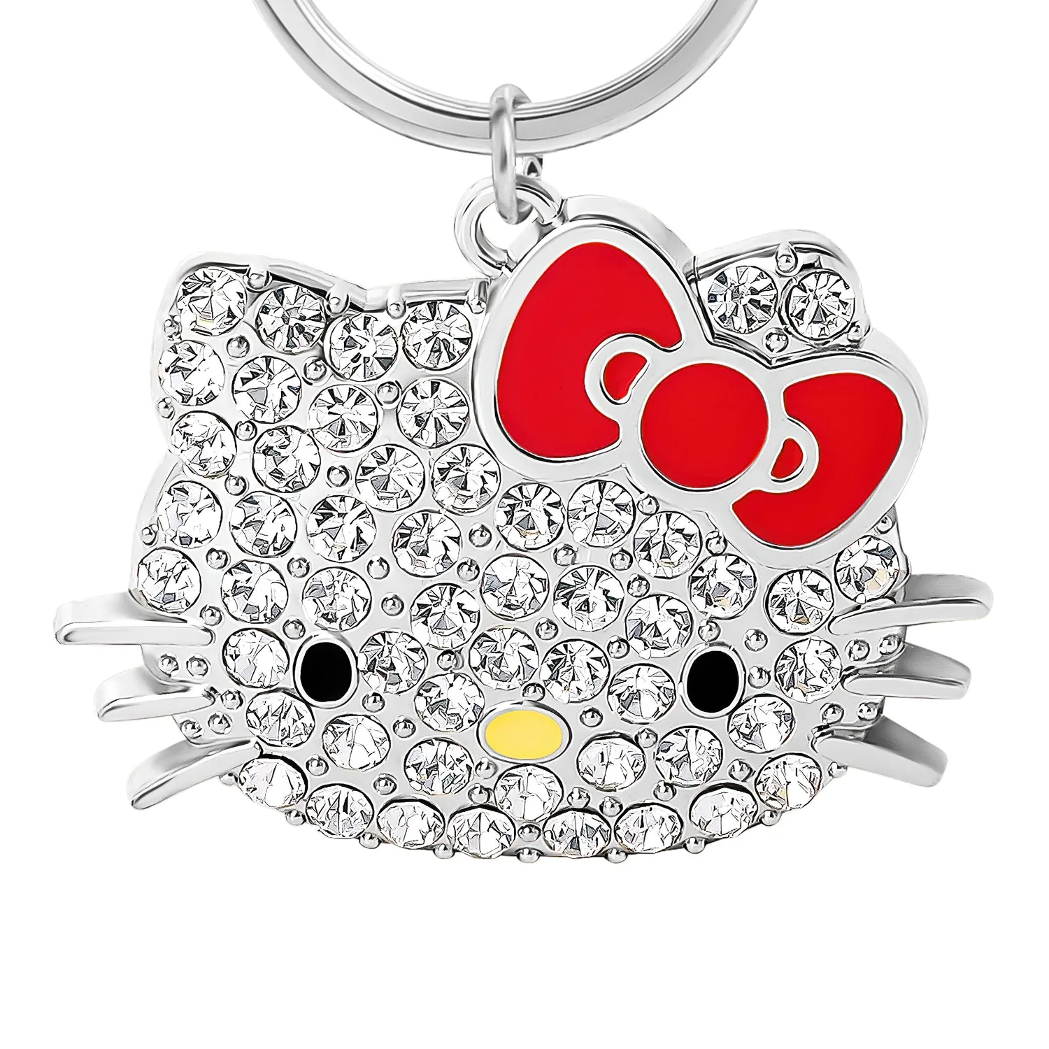 Hello Kitty Face Pave 3D Bling nøkkelring rød
