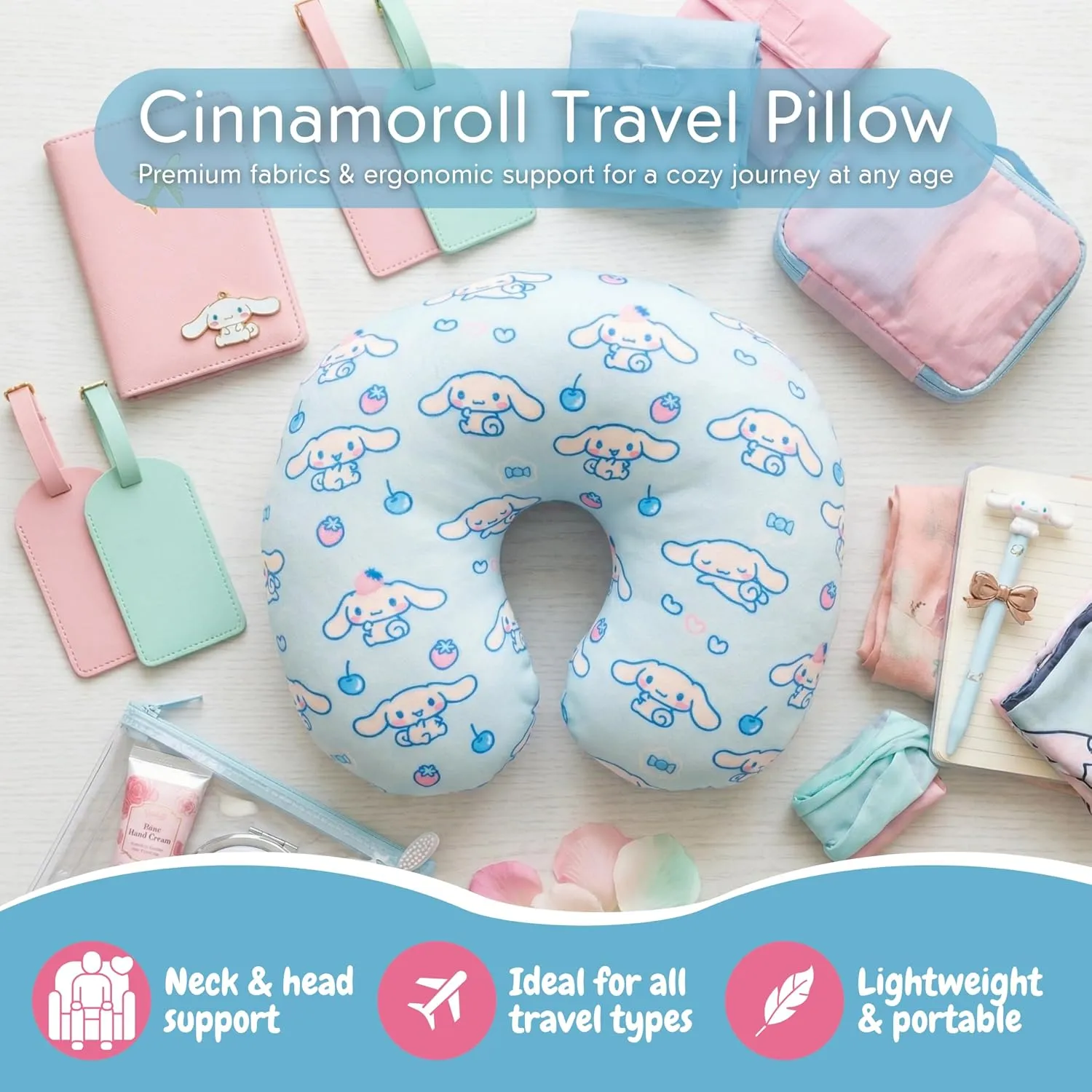 Hello Kitty Cinnamoroll Travel Neck Pillow reisepute – Cloud Snuggles