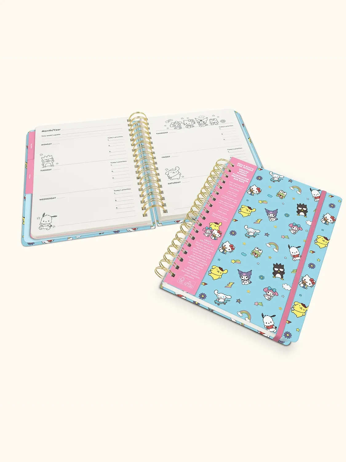 Hello Kitty and Friends x Studio Oh! College Letters Tri-Tab Planner planlegger