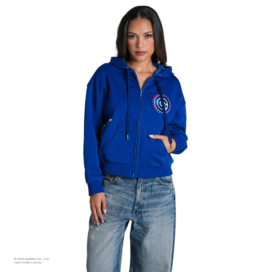 Hello Kitty x The Wild Collective Chicago Cubs zip-hettegenser blå XS–2XL fleece
