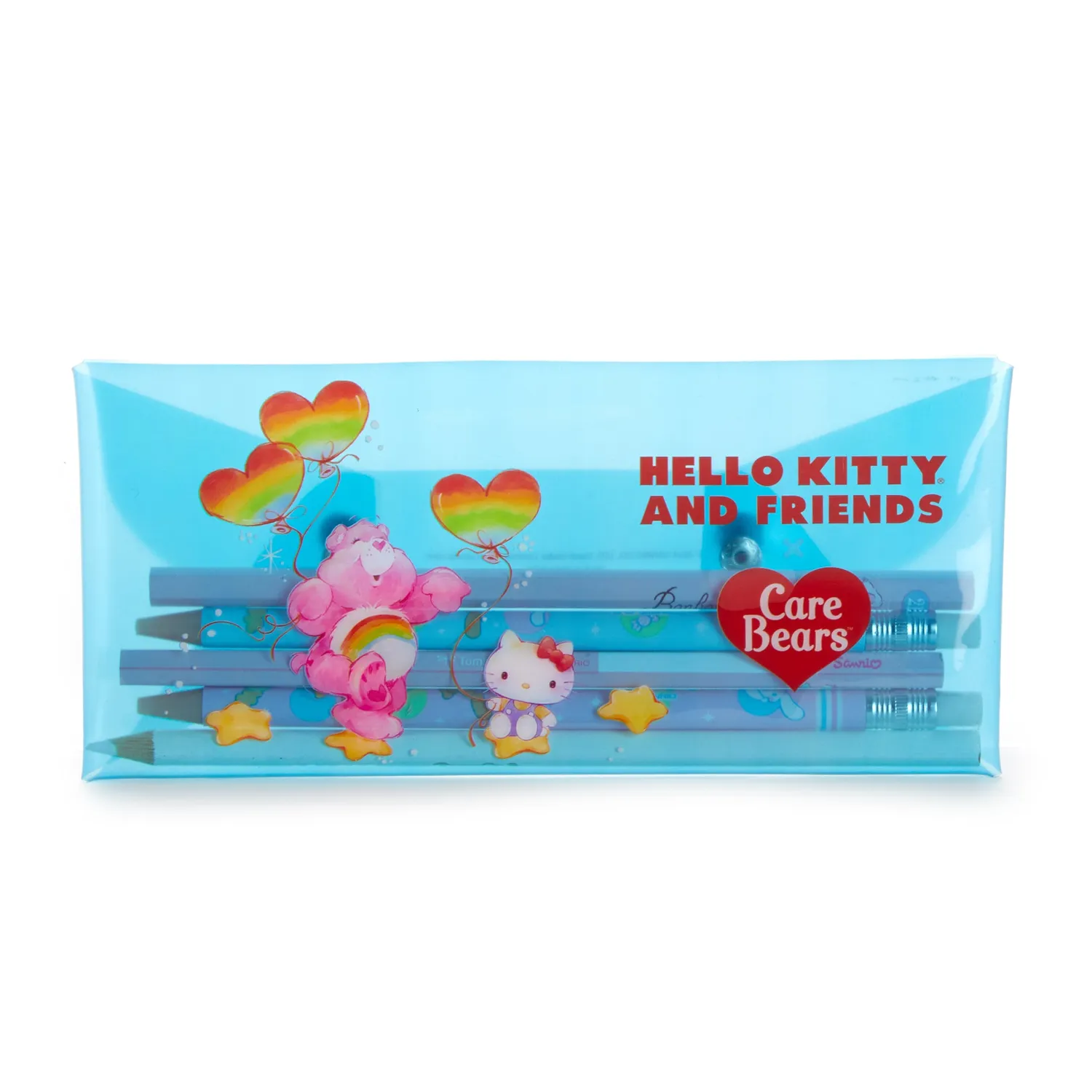 Hello Kitty x Care Bears Translucent Blue Pencil Case blått pennal