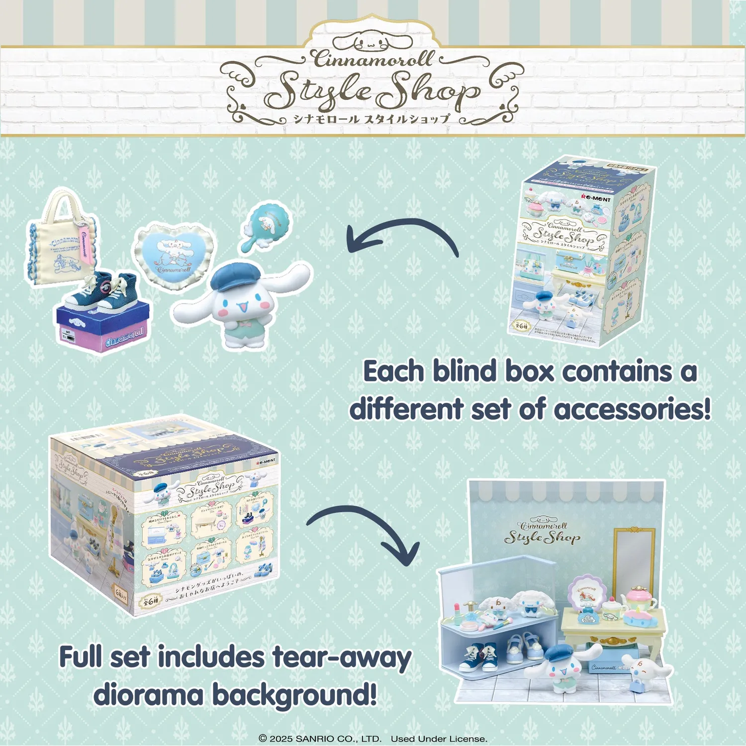 Hello Kitty Re-Ment Cinnamoroll's Style Shop minifigurboks – tilfeldig