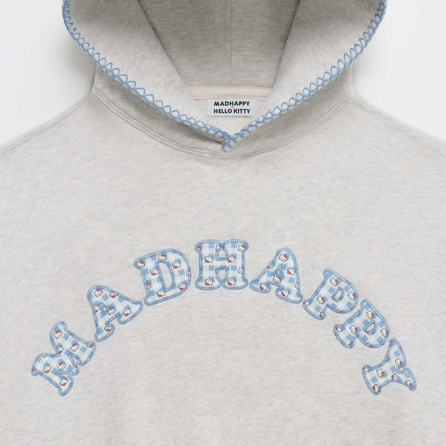 Hello Kitty x Madhappy Logo fleecehettegenser lys grå S