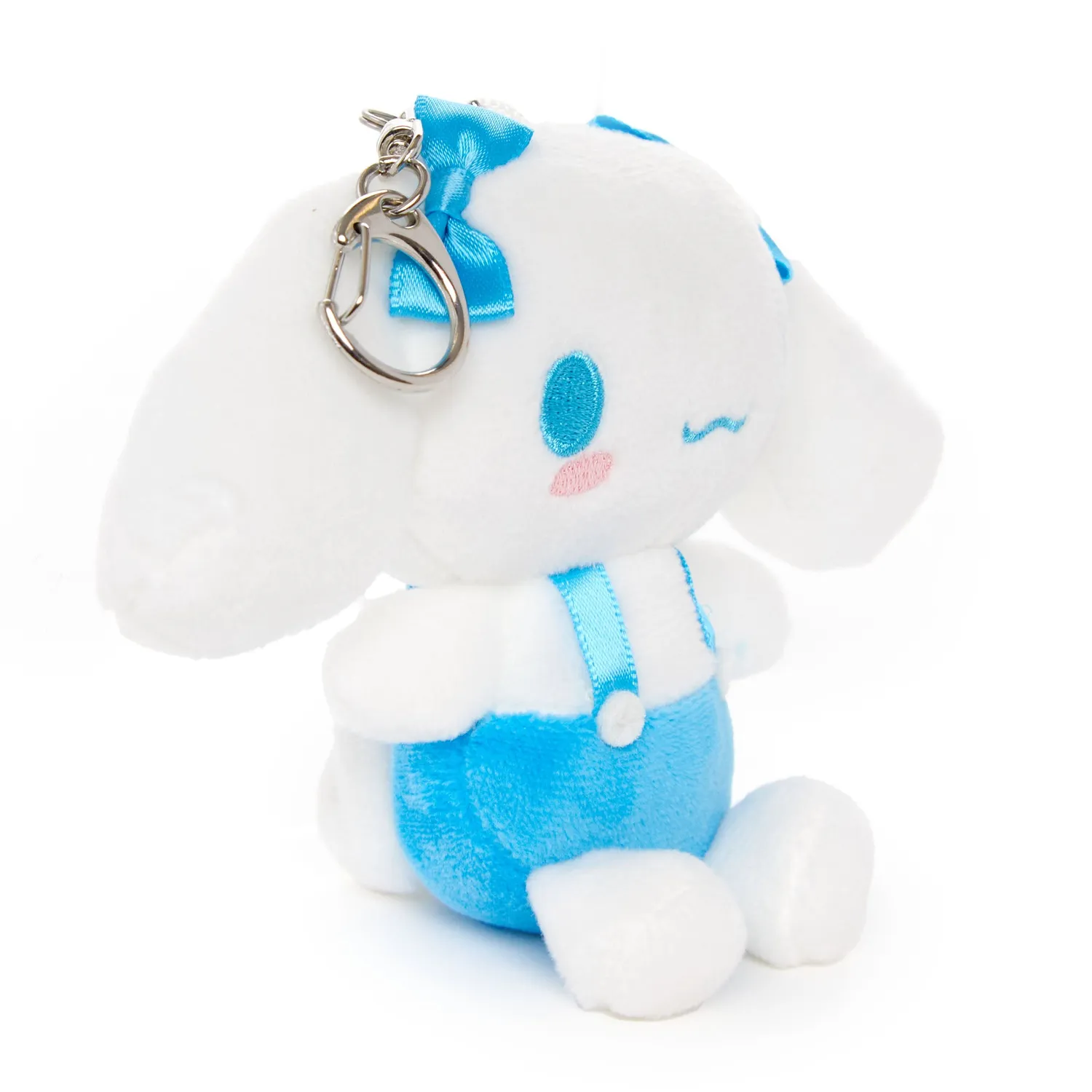 Hello Kitty Cinnamoroll kosedyrnøkkelring blå selebukse 10 cm