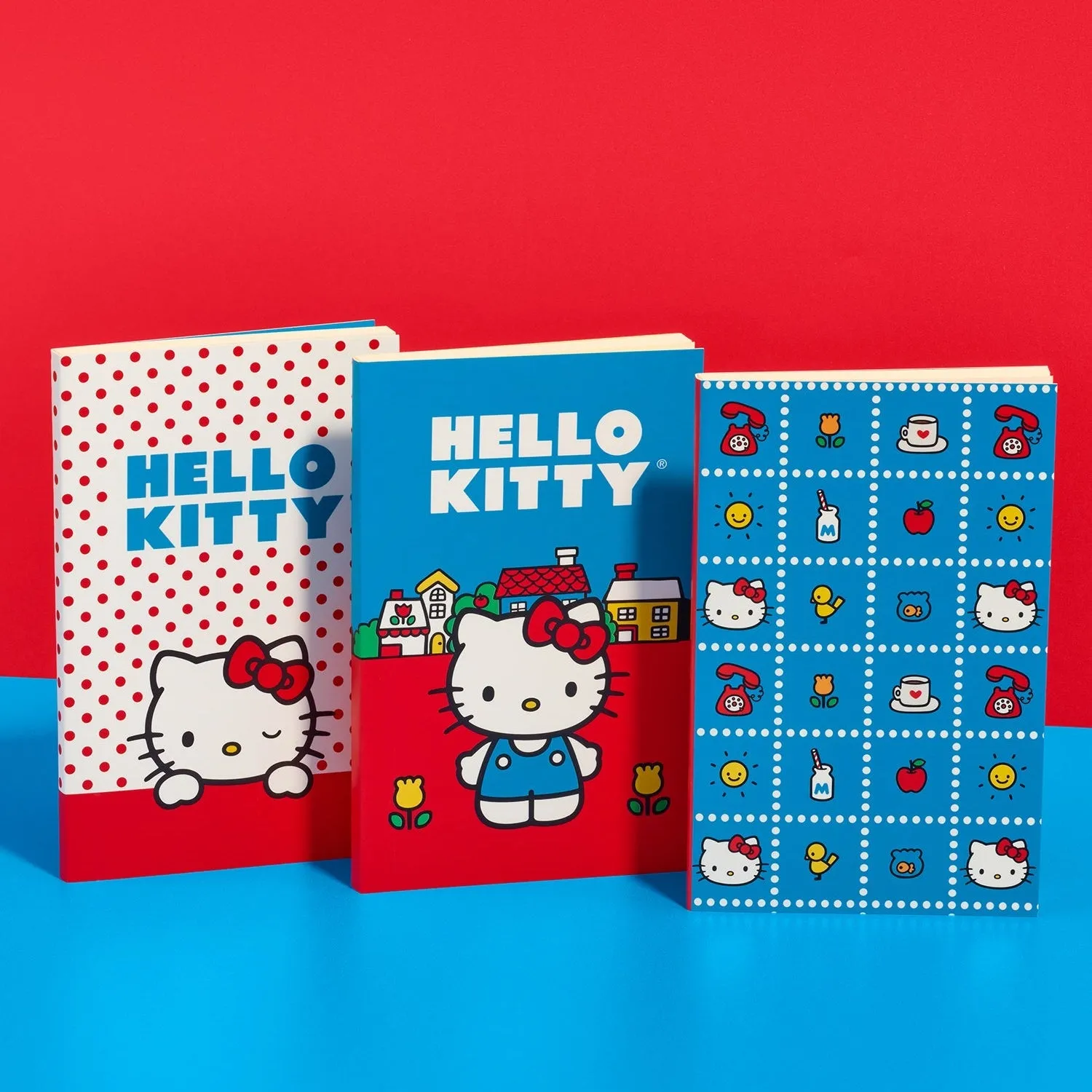 Hello Kitty x Studio Oh! Retro Red Mini Notebook Trio notatbøker