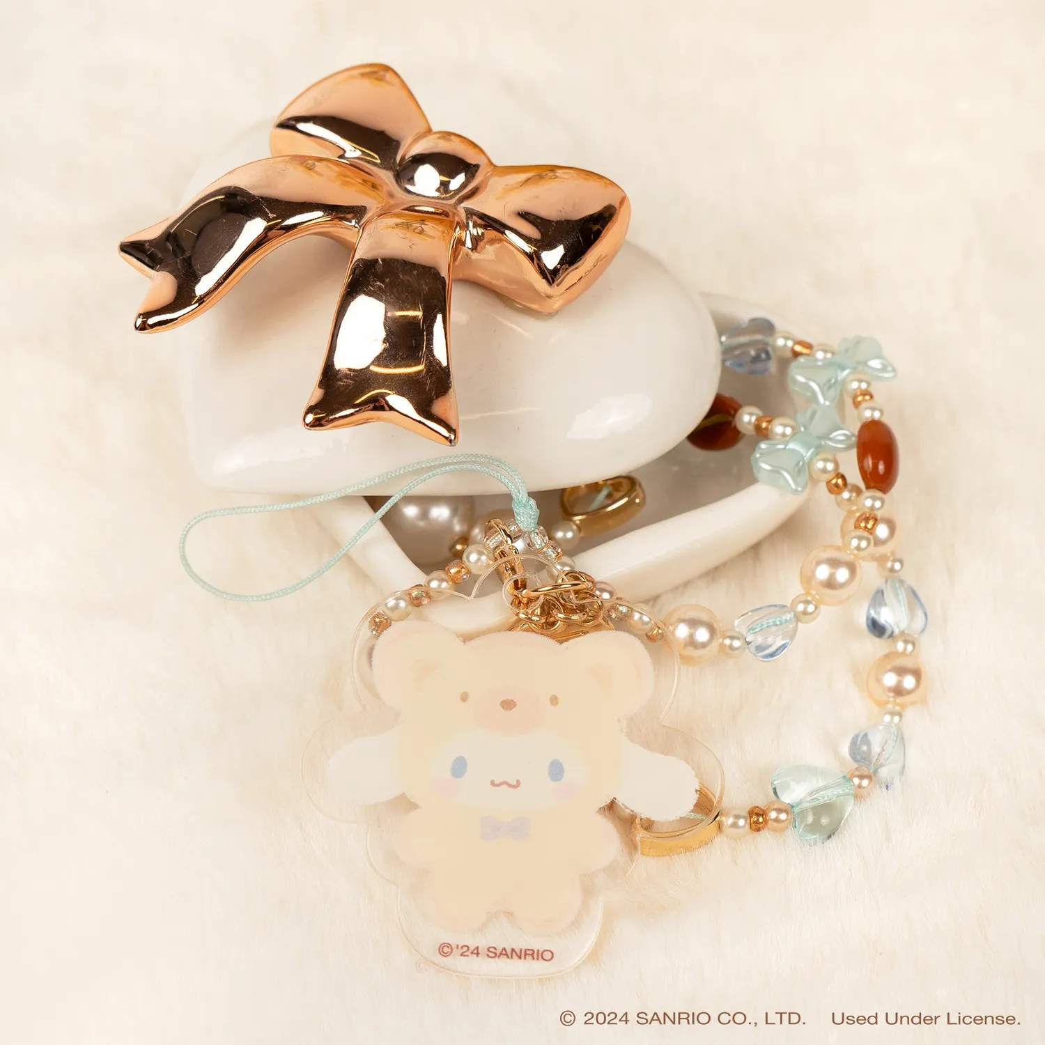 Hello Kitty Cinnamoroll Latte Bear Beaded Charm mobilstropp