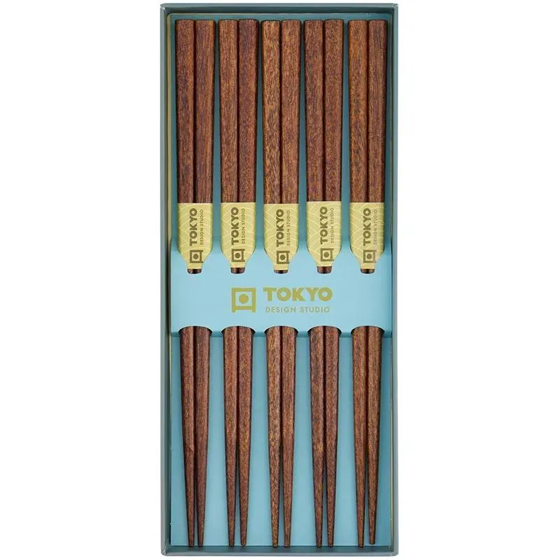 Neo Tokyo Mt. Fuji Natural Chopsticks spisepinner 5-pakning bambus