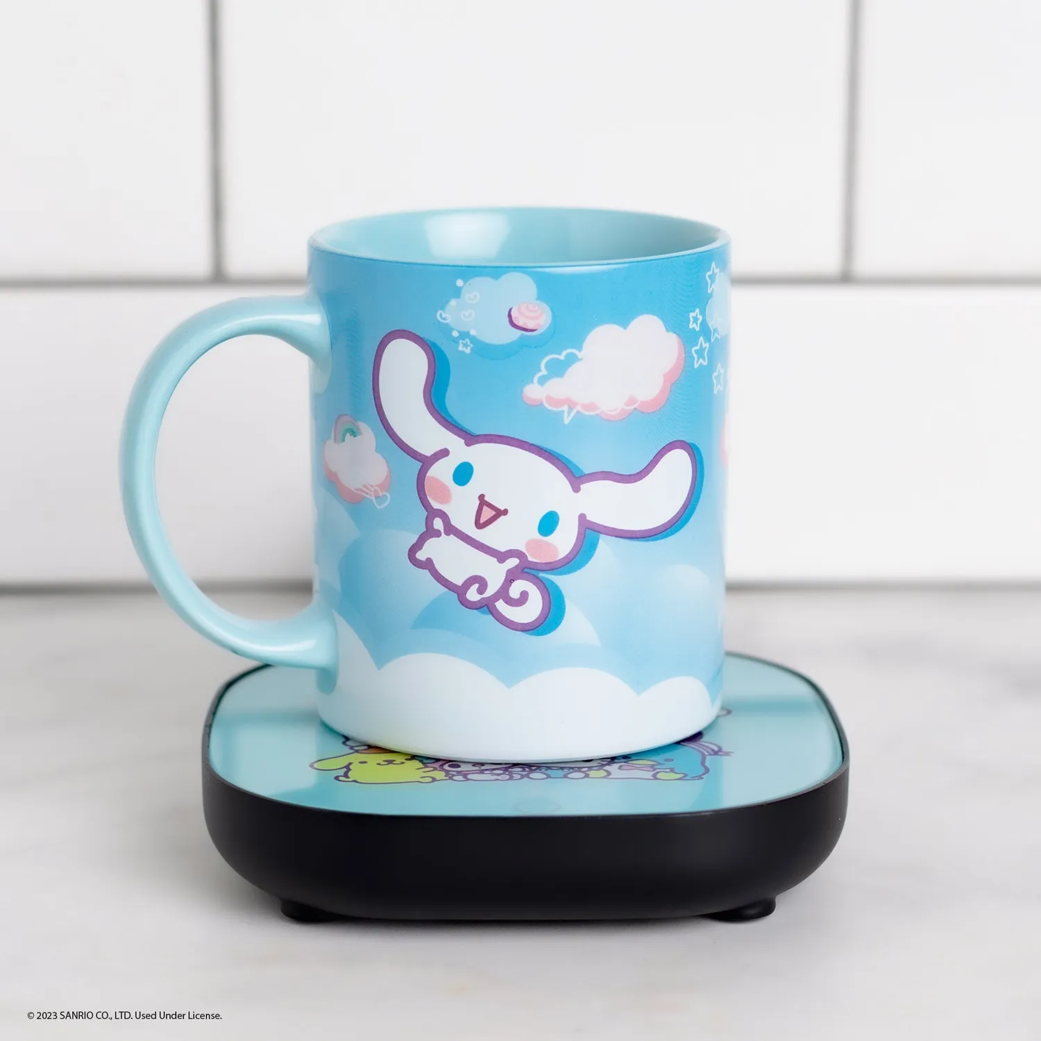 Hello Kitty Cinnamoroll Coffee Mug & Warmer Set krus og koppvarmer