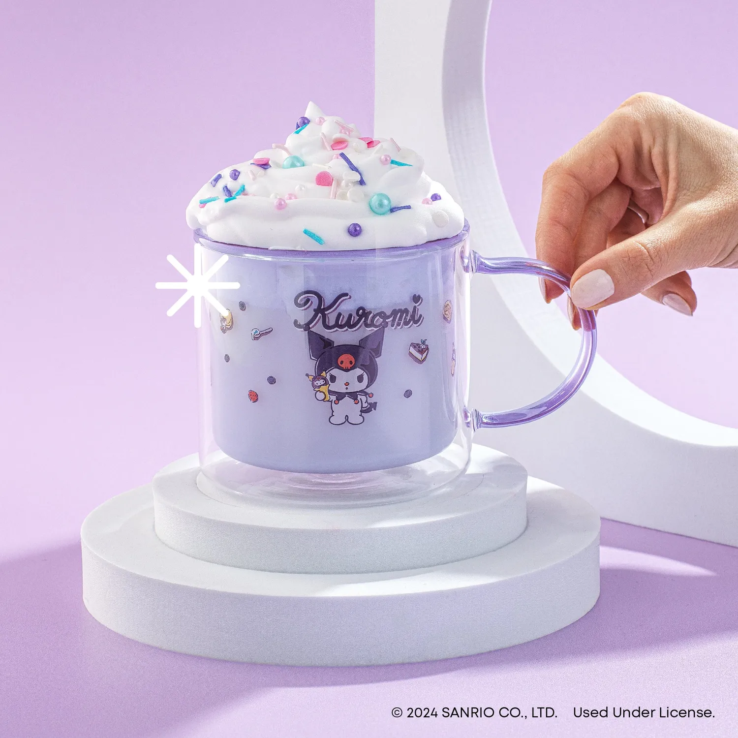 Hello Kitty Kuromi dobbeltvegget kaffekopp i borosilikatglass 400 ml