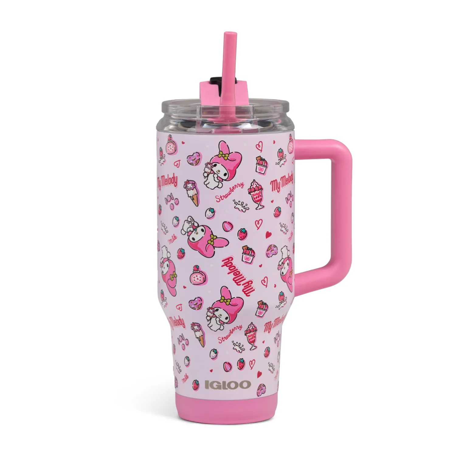 Hello Kitty My Melody x Igloo 50th Anniversary reisekopp 32 oz rosa lekkasjesikkert lokk