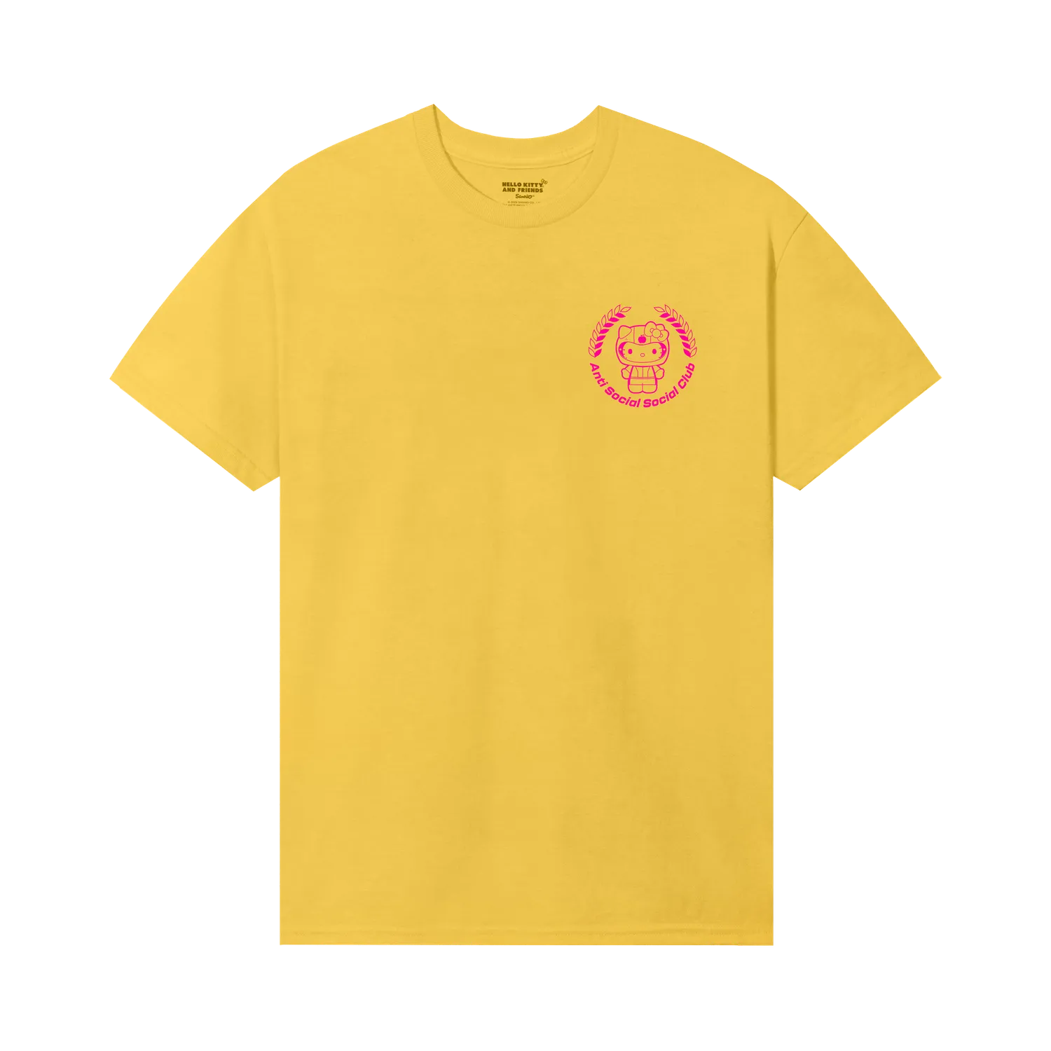 Anti Social Social Club x Hello Kitty World Champ Tee T-skjorte Lemon Yellow S