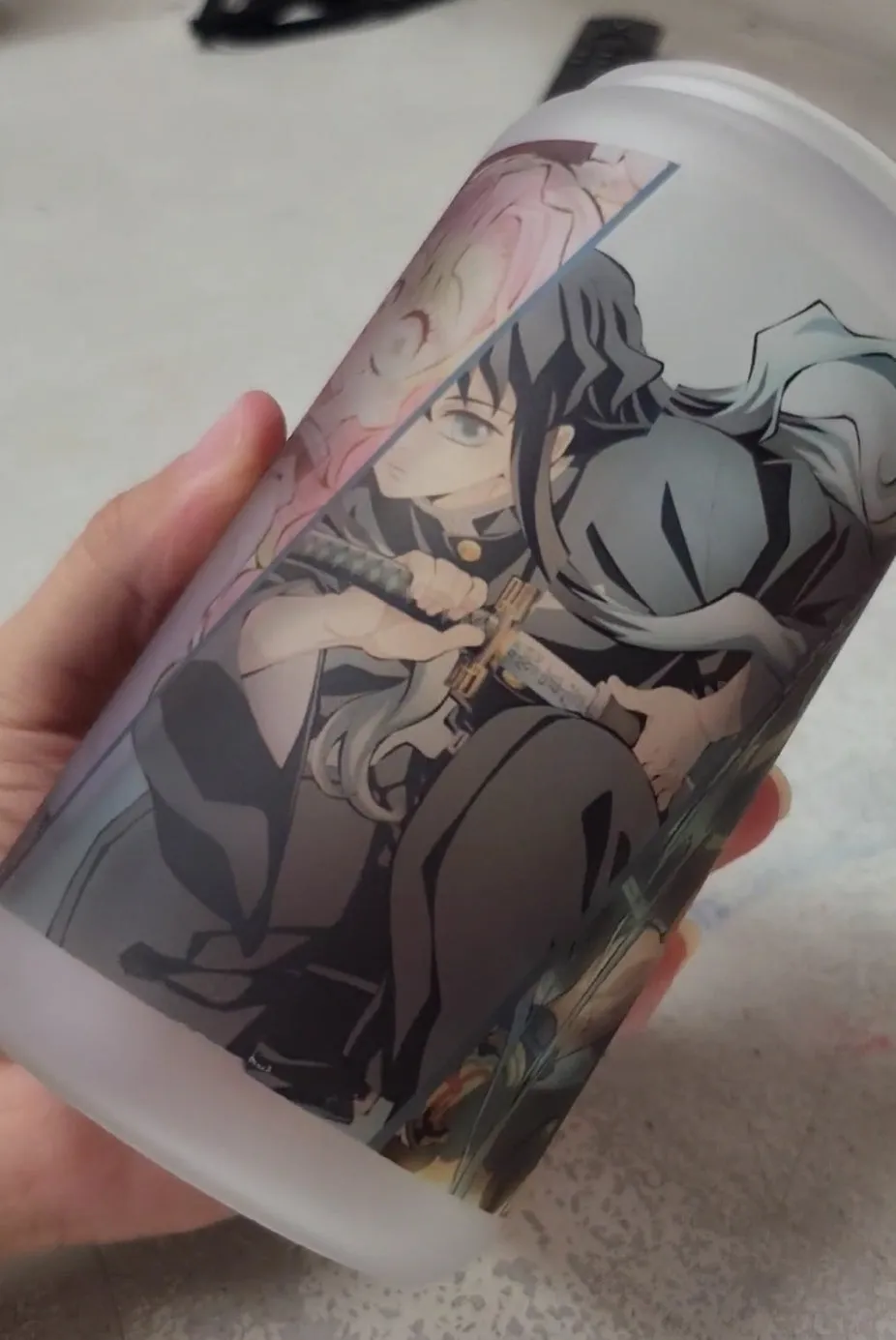 Anitaku Oni Slayer 16 oz tumbler frostet glass