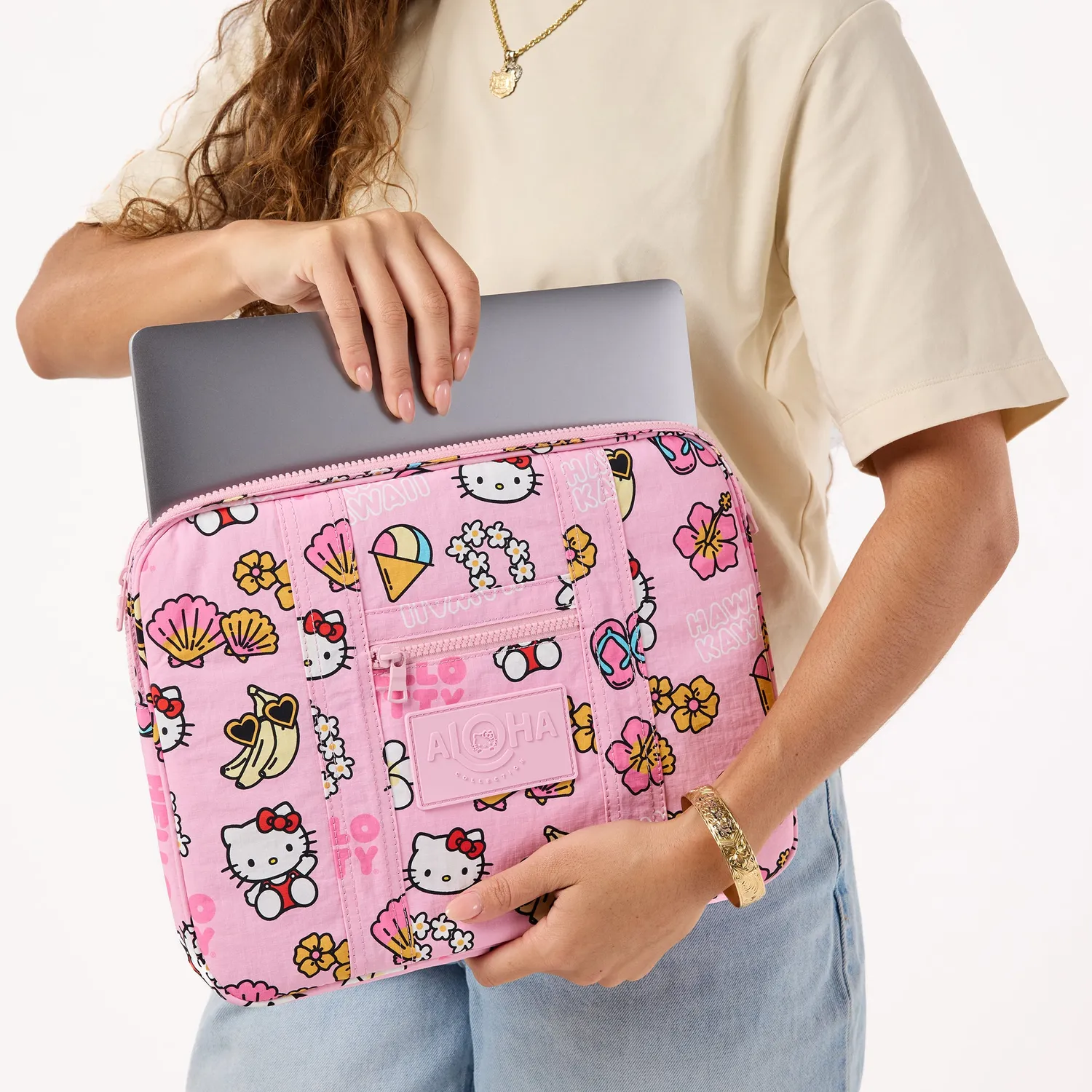 Hello Kitty x Aloha Collection Keep It Light 13" Laptopetui rosa, sprutsikkert
