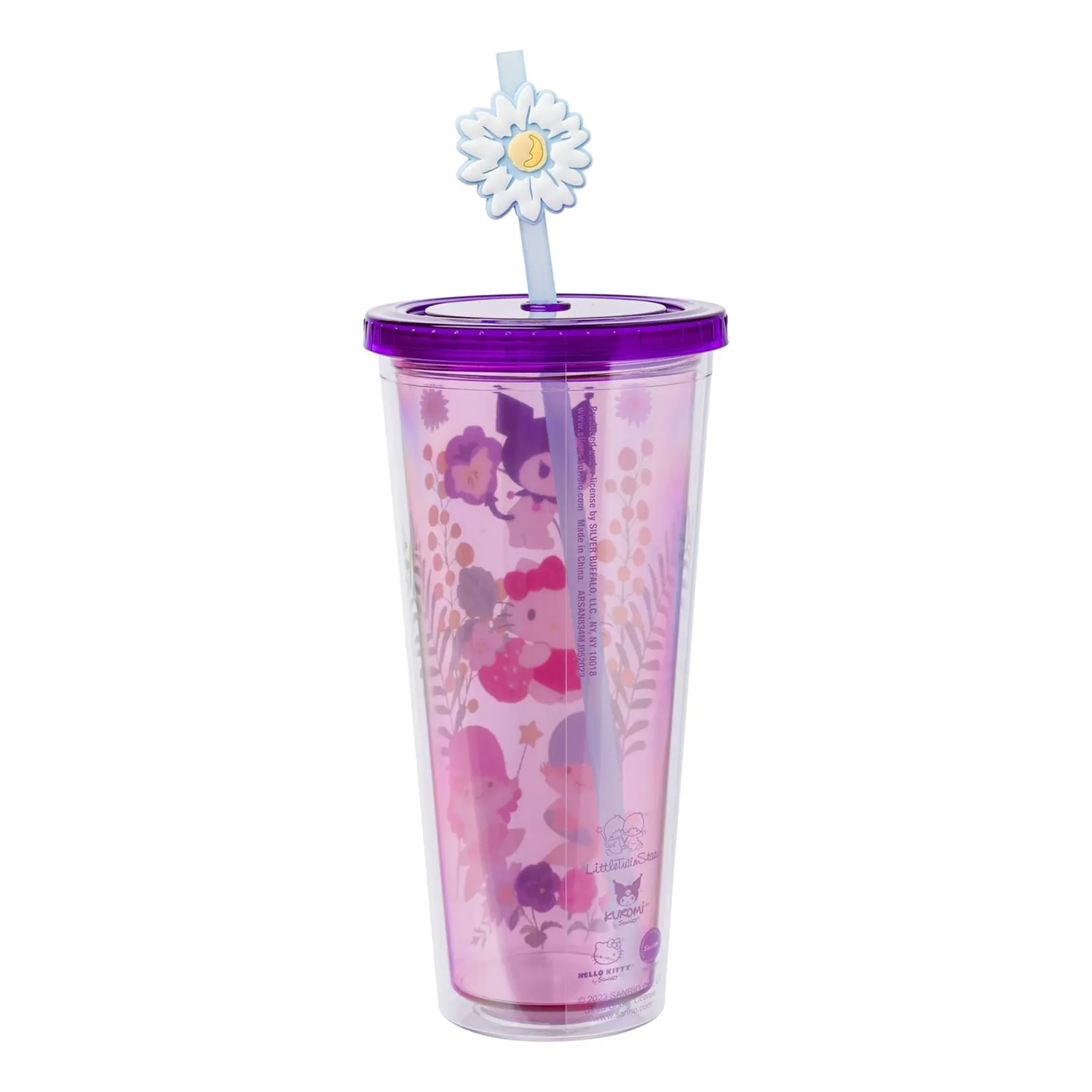 Hello Kitty and Friends 24oz Floral reisekopp med sugerør