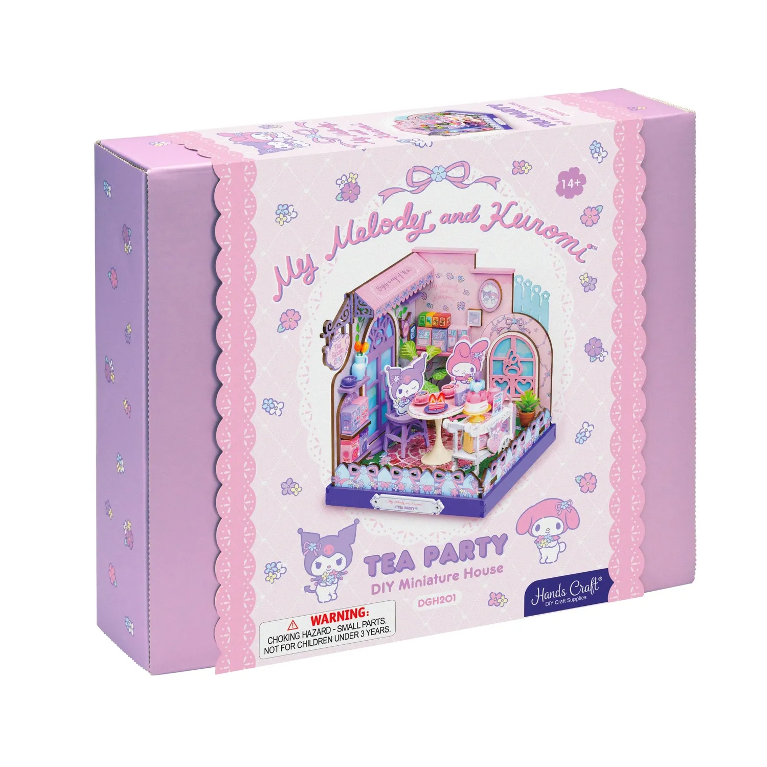 Hello Kitty My Melody & Kuromi Tea Party DIY miniatyrhus 134 deler