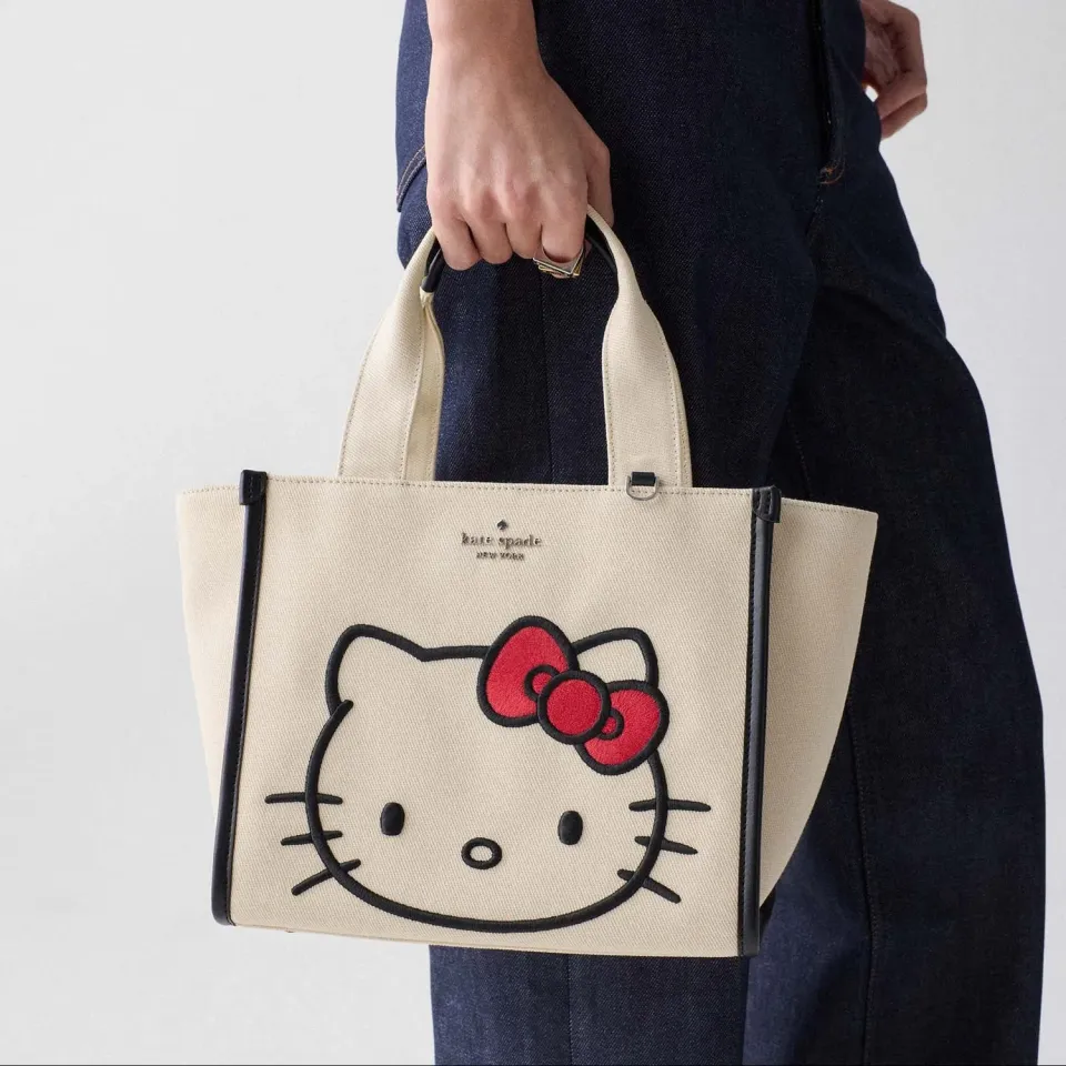 Hello Kitty x Kate Spade New York Kip canvasveske med skulderrem