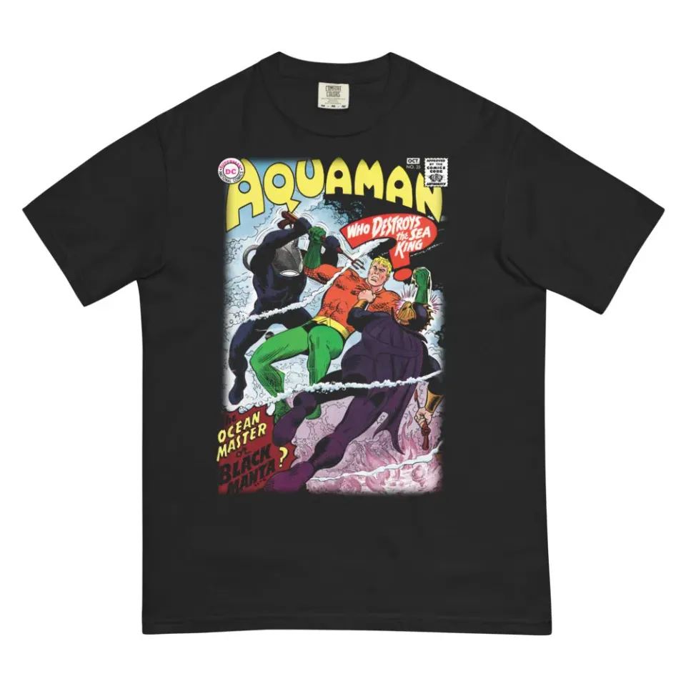 Batman AQUAMAN Rivalry Comfort Colors T-skjorte svart