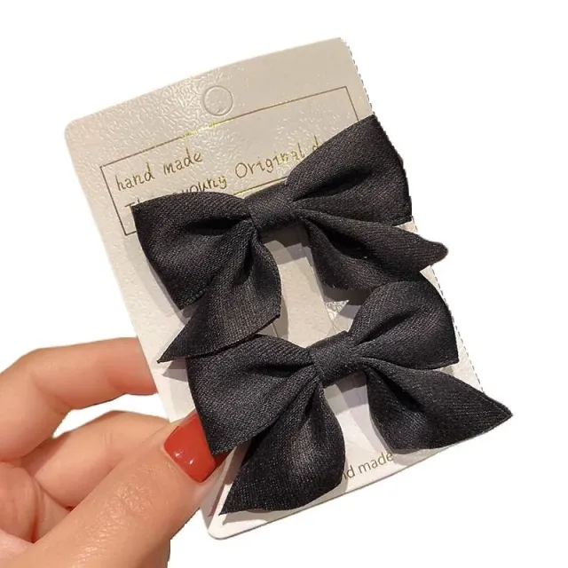 Neo Tokyo Lolita Fashion Bow Hair Clip hårspenne svart sløyfe