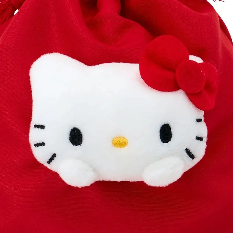 Hello Kitty Face Plush snørepung – plysj til småting