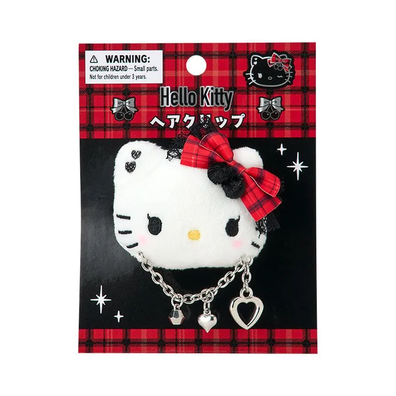 Hello Kitty Rock ’n’ Check hårspenne med plysj