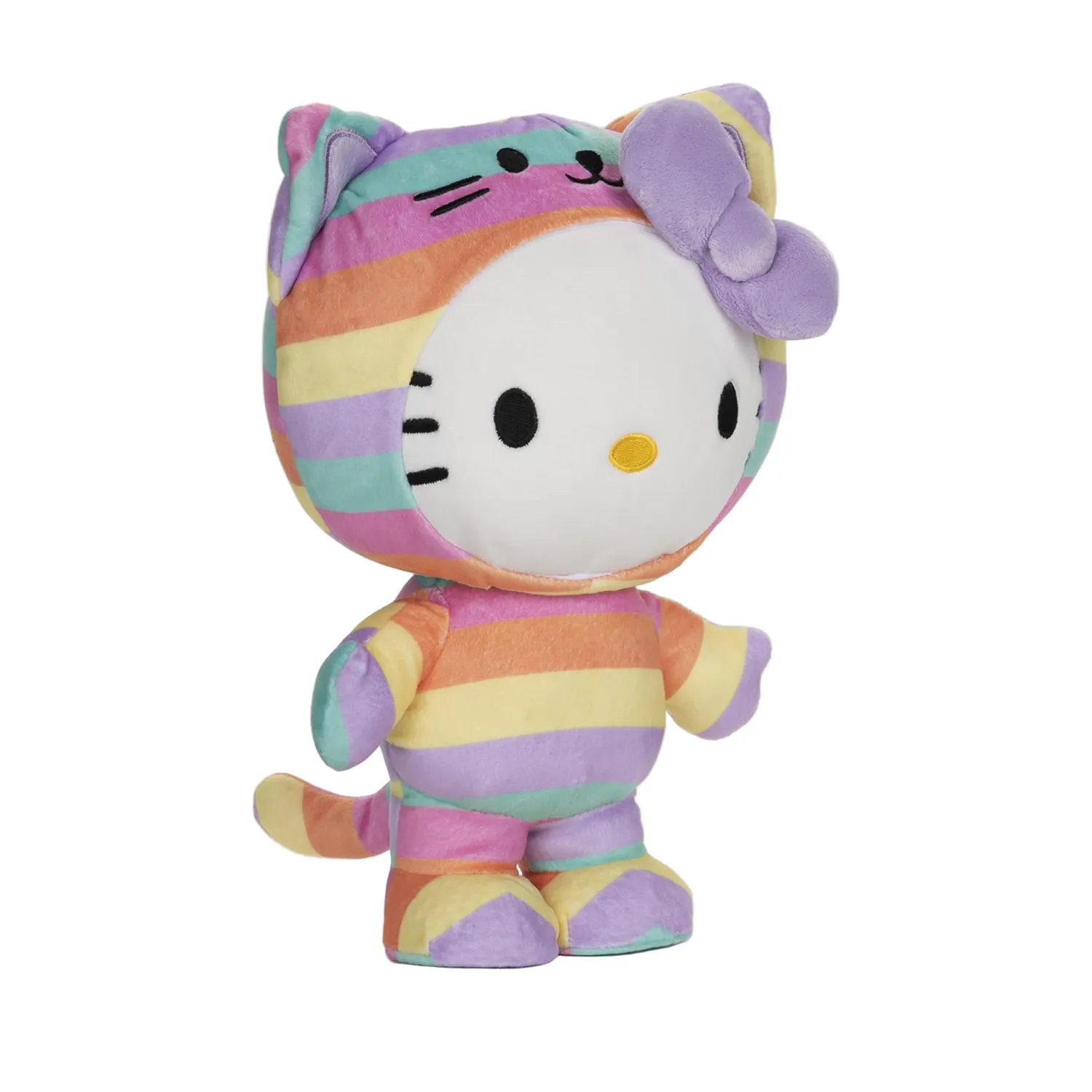 Hello Kitty x GUND 10" Rainbow Onesie-bamse, pastellregnbue