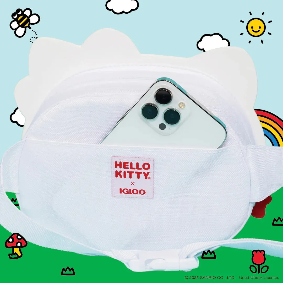 Hello Kitty x Igloo rhinestone kjølebag hvit rumpetaske