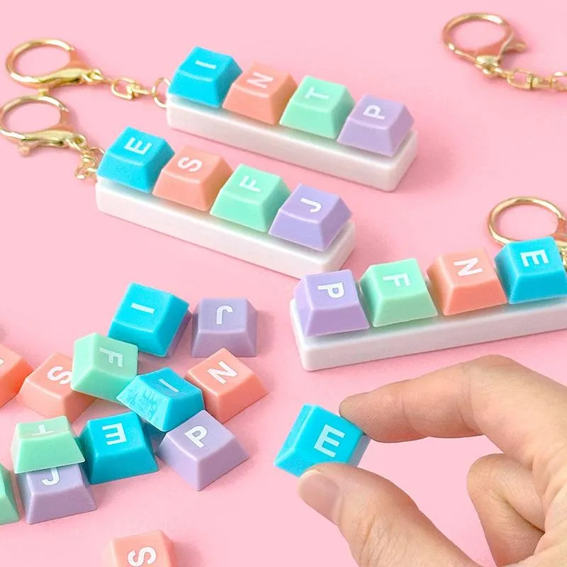 Neo Tokyo MBTI Fidget Keychain Clicky Button nøkkelring tilfeldig