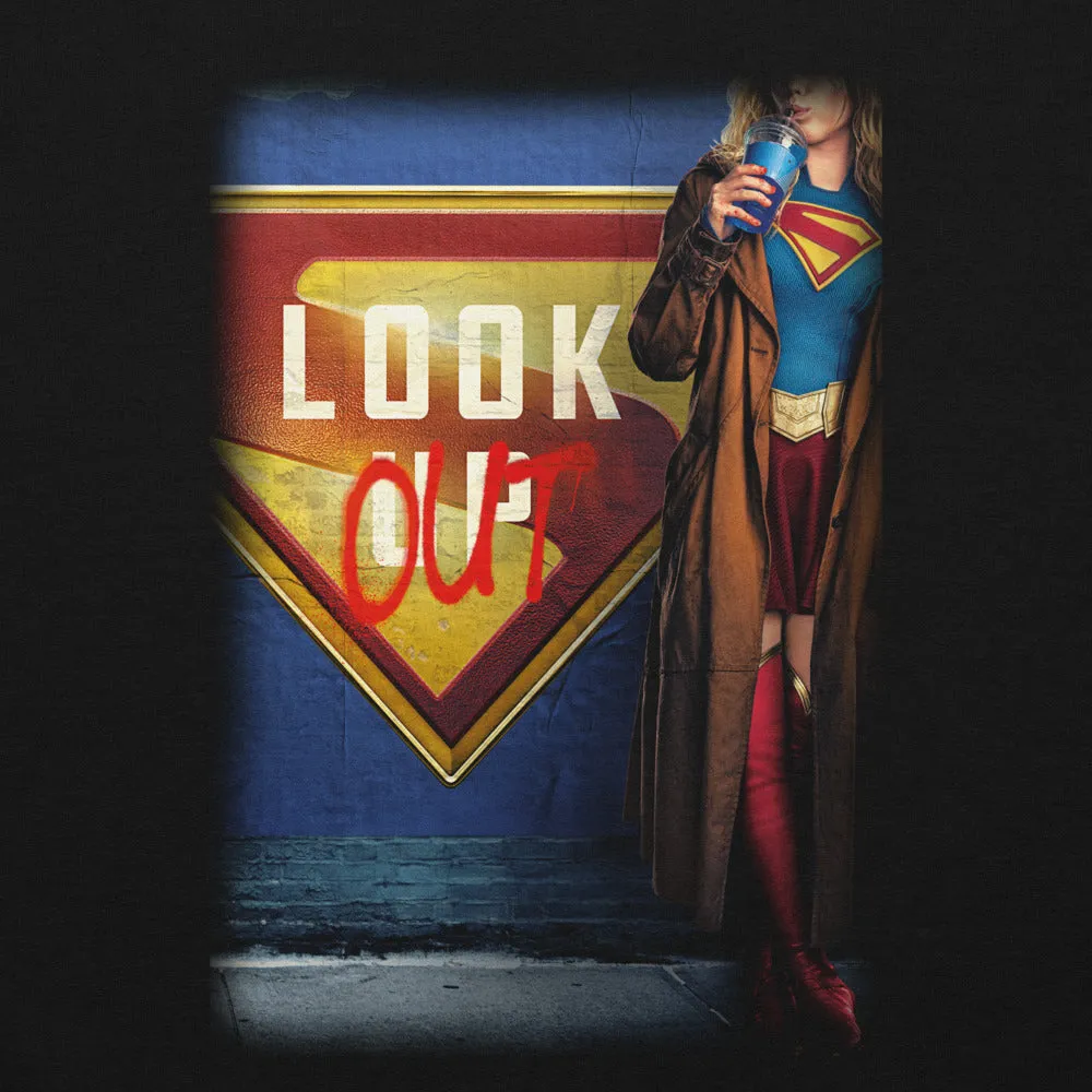 Supergirl Look Out Hoodie hettegenser svart bomullsblanding