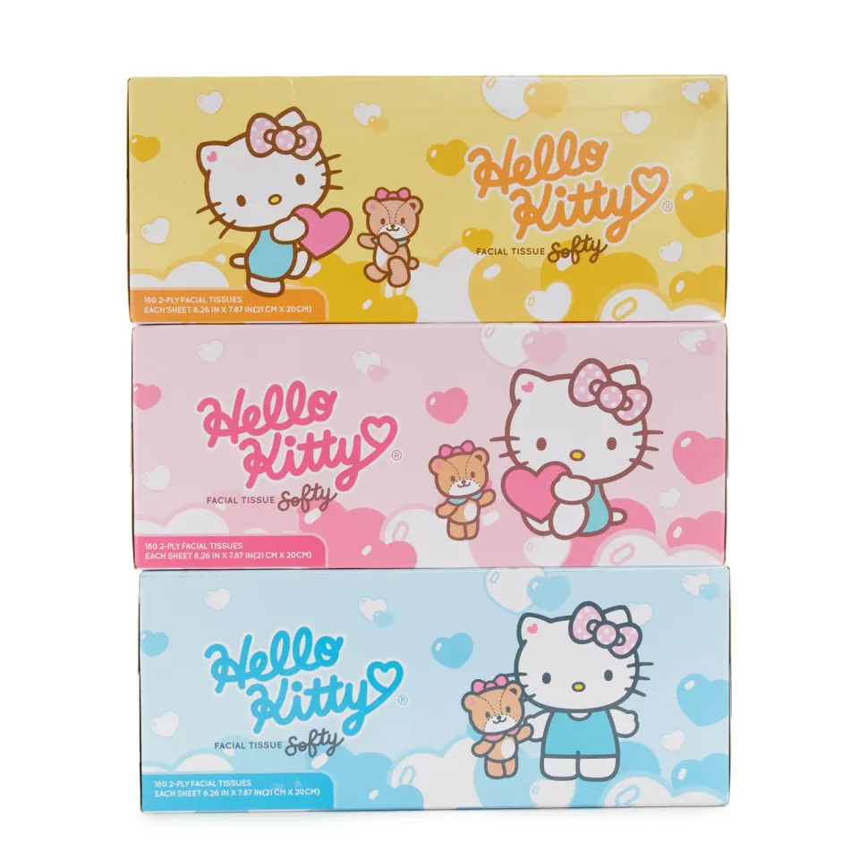 Hello Kitty Softly Facial ansiktsservietter 3 esker 2-lags
