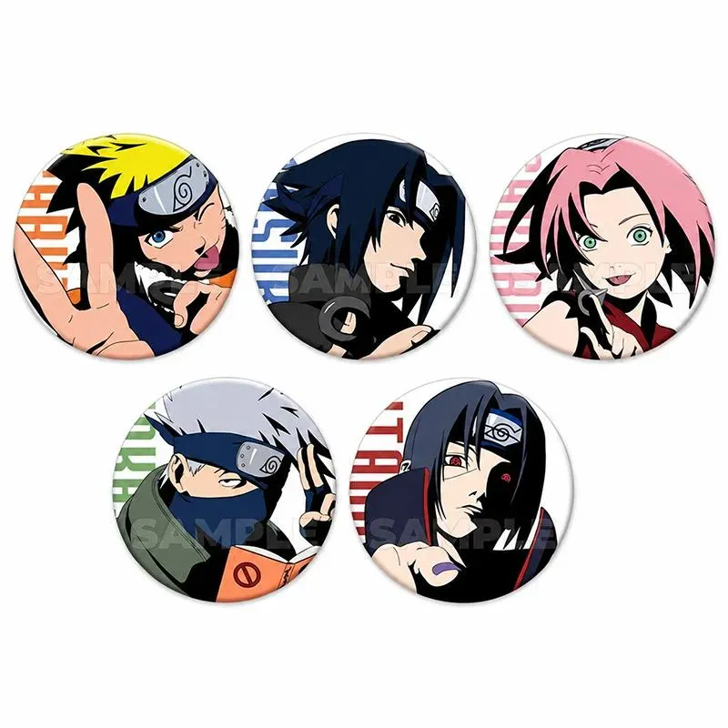 Naruto Character Pin Badge Blind Box button 66 mm stål