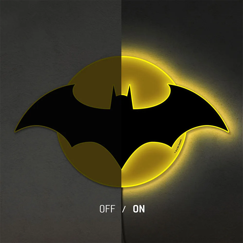 Batman LED-logo vegglampe stor 63 cm dimbar