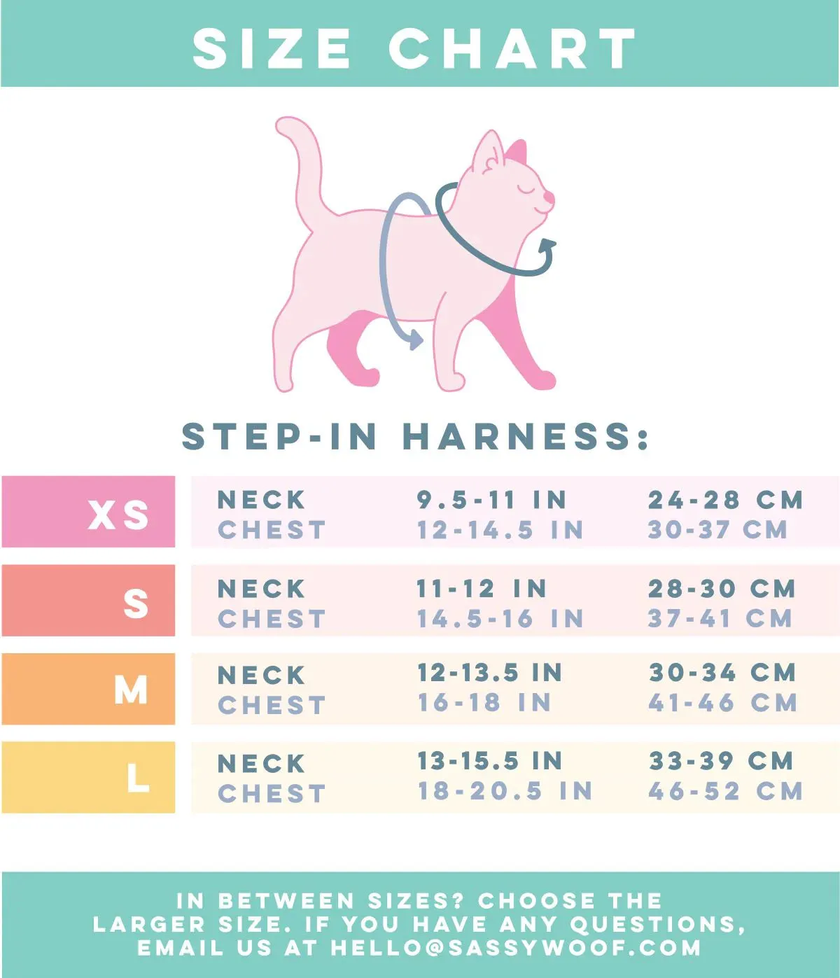 Hello Kitty Cinnamoroll x Sassy Woof Cat Step-In Harness sele til katt Clouds XS–M