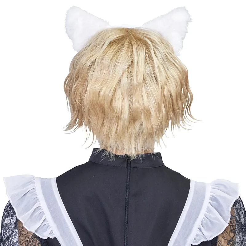Kawaii Fashion White Cat Ear Headband hårbøyle klar stein