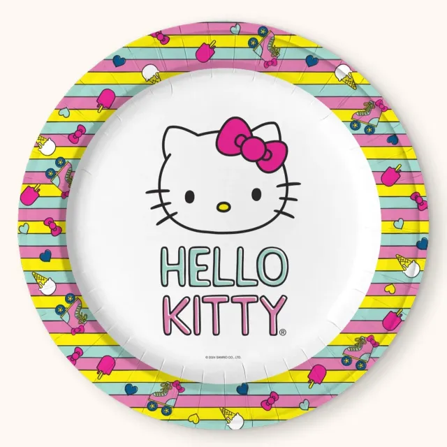 Hello Kitty Retro Rainbow Luncheon Plates papptallerkener 16-pakning
