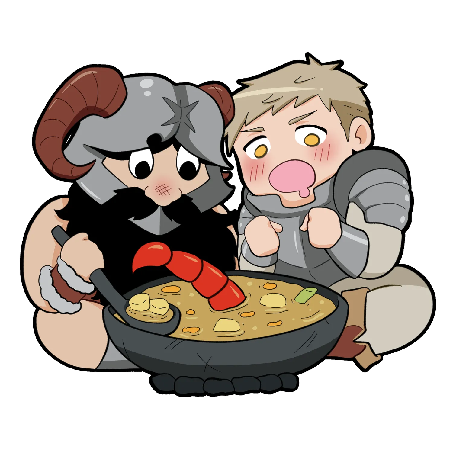 Kururu4ever Delicious in Dungeon klistremerker Laios & Senshi