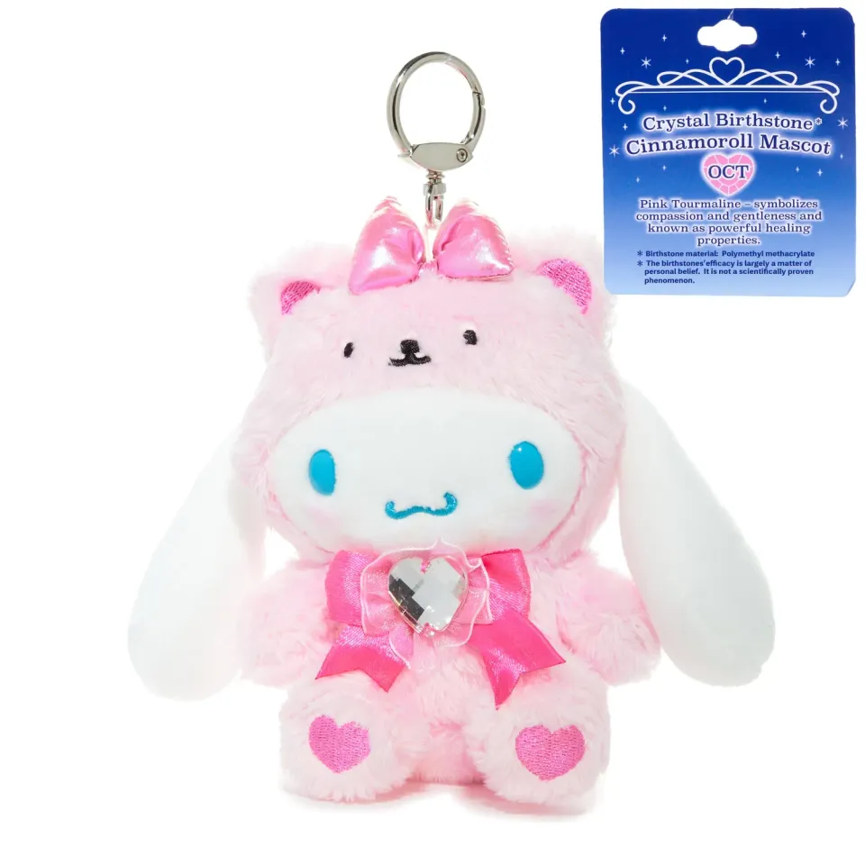 Hello Kitty Cinnamoroll Birthstone Mascot Keychain oktober rosa turmalin
