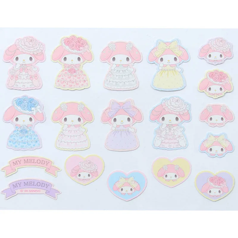 Hello Kitty Lady My Melody 24-pc Sticker Set klistremerker 24 deler perlemor