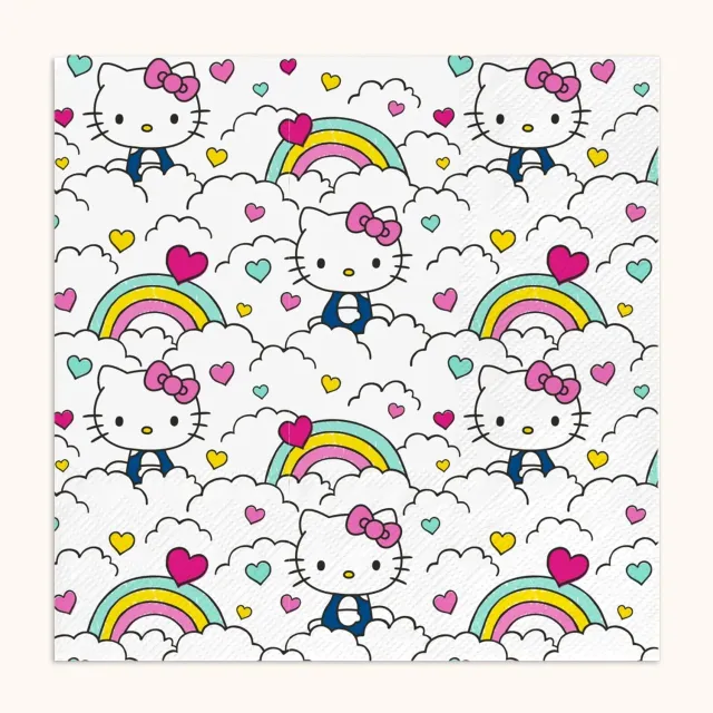 Hello Kitty x Studio Oh! Retro Rainbow lunsjservietter 16-pakning