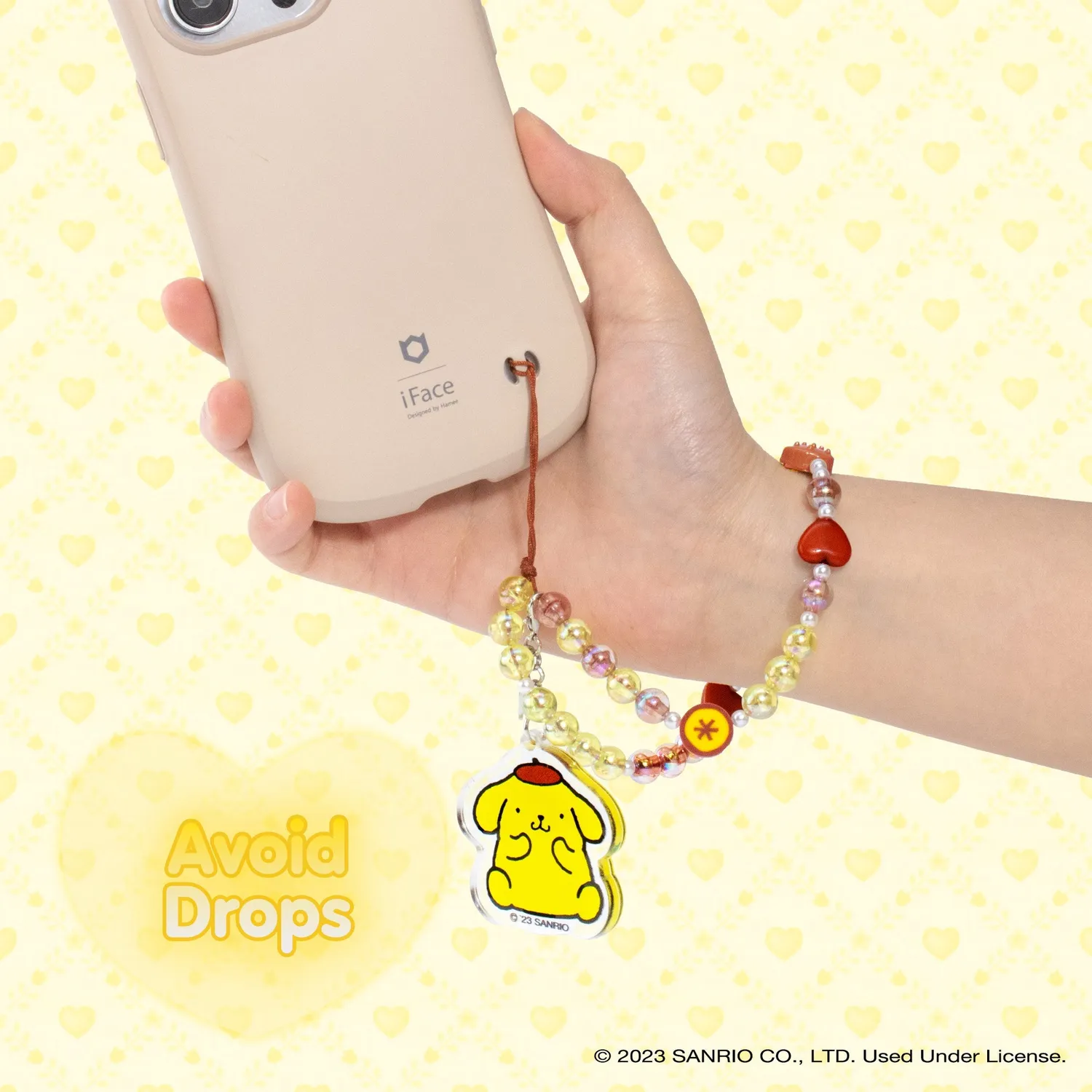 Hello Kitty Pompompurin Beaded Charm mobilstropp med perler